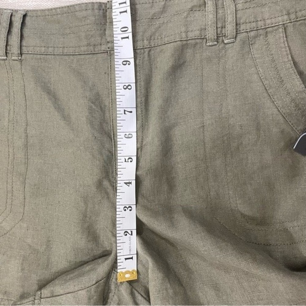NWT INC Olive Regular Fit Linen Shorts Size 14 - Picture 6 of 7